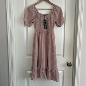 NWT Mikarose dusty rose empire waist dress size small